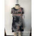 Ink tie - dyed long dresses